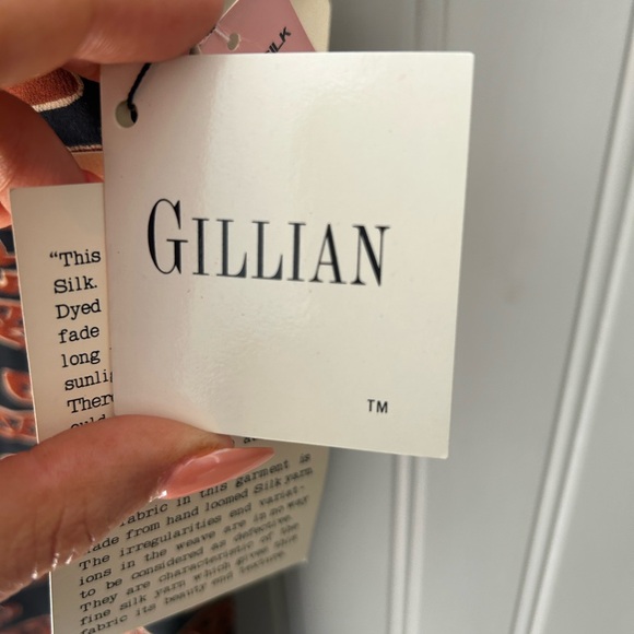 ⭐️ NEW Vintage 100% Silk Gillian Size 4 Black Brown Patterned Button Down Dress - Picture 8 of 11